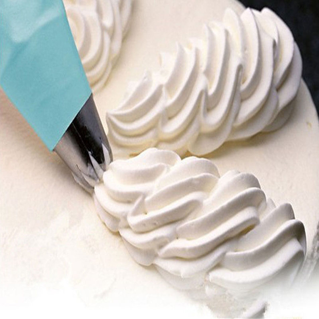 Silikonowy rękaw do dekoracji ciast w niebieskim kolorze: 3 rozmiary, wielokrotnego użytku - Wianko - 2