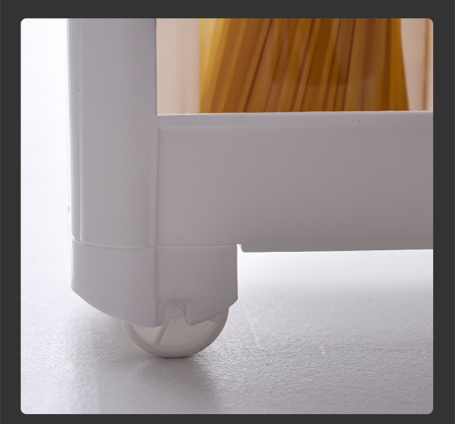 Stojak szczelinowy podłogowy z ruchomymi półkami do przechowywania w kuchni i łazience - Wianko - 9