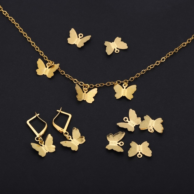 Wisiorki, bransoletki, naszyjnik - 100 sztuk/partia, metalowe, złote charms do tworzenia biżuterii DIY - Wianko - 7