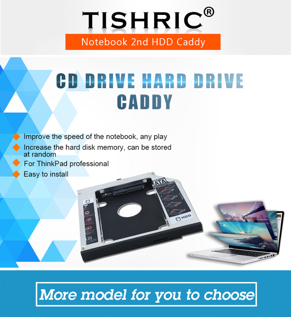 Obudowa na dysk twardy 2nd generacji TISHRIC, 12.7mm, SATA 3.0, 2.5, dla IBM Lenovo ThinkPad T510 T520 t530 T420 - Wianko - 2