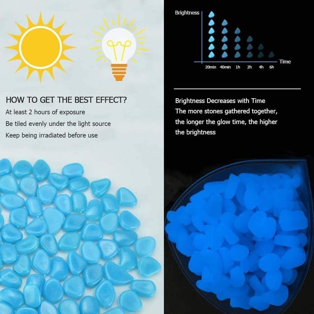 Ozdobne kamyki Luminous - 50-100 sztuk/partia, świecą w ciemności, idealne do ogrodu, chodnika i patio - Wianko - 14