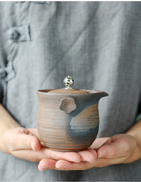 Dzbanek na herbatę japoński styl Kung Fu Pu'er Handmade Vintage z drewnianą wazą i ceramiczną czarką Gaiwan - Wianko - 7