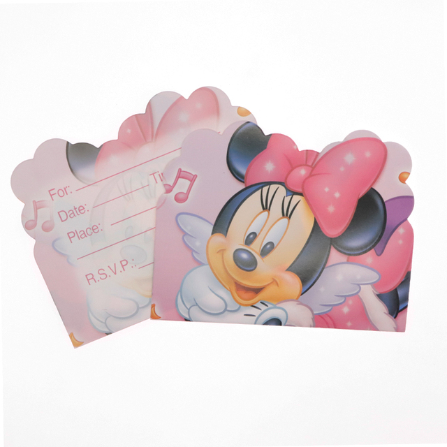 Różowa kreskówka Myszka Miki i Minnie - urodziny dekoracje jednorazowe: kubek, spodek, tkanki, słomki - Wianko - 2