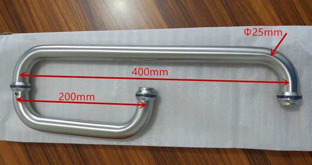 Uchwyt drzwi prysznicowych ze szczotkowanej stali nierdzewnej SUS 304, średnica 25mm, długość 225-425mm - Wianko - 2