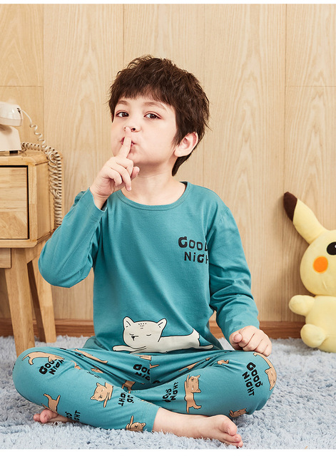 Dziecięcy dwuczęściowy zimowy garnitur piżamowy z nadrukiem Cartoon Pigma - koszula i spodnie z bawełny - Wianko - 6