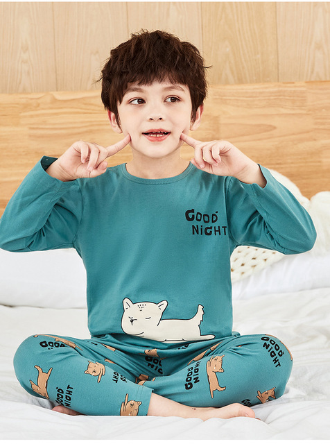 Dziecięcy dwuczęściowy zimowy garnitur piżamowy z nadrukiem Cartoon Pigma - koszula i spodnie z bawełny - Wianko - 8