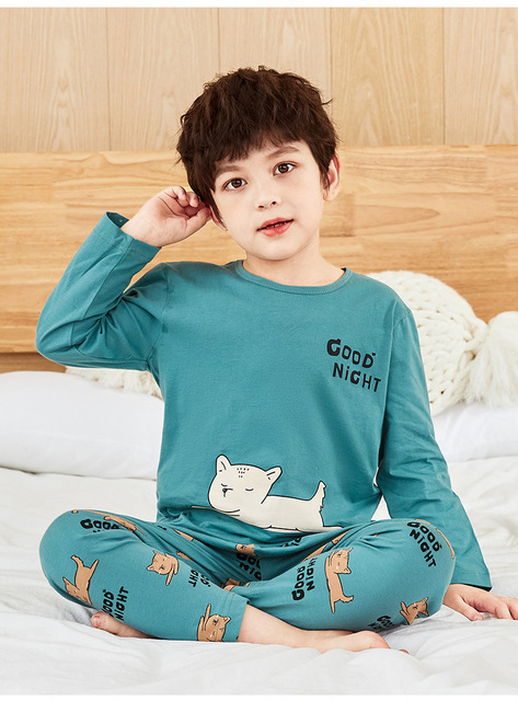 Dziecięcy dwuczęściowy zimowy garnitur piżamowy z nadrukiem Cartoon Pigma - koszula i spodnie z bawełny - Wianko - 9