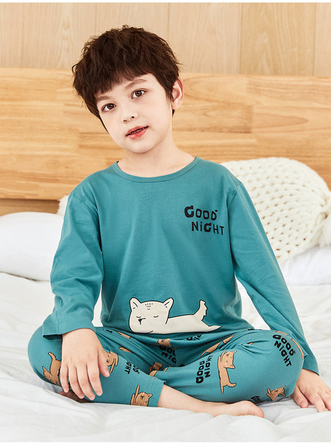 Dziecięcy dwuczęściowy zimowy garnitur piżamowy z nadrukiem Cartoon Pigma - koszula i spodnie z bawełny - Wianko - 7