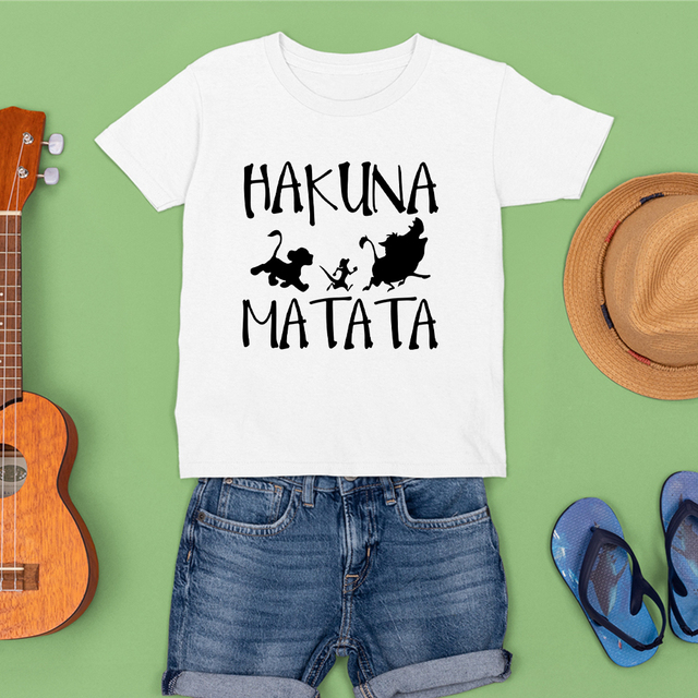 Koszulka Disney HAKUNA MATATA dla dzieci z grafiką alfabetu - Wianko - 14