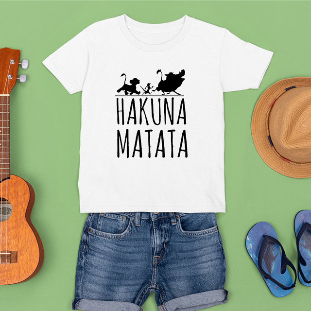 Koszulka Disney HAKUNA MATATA dla dzieci z grafiką alfabetu - Wianko - 16