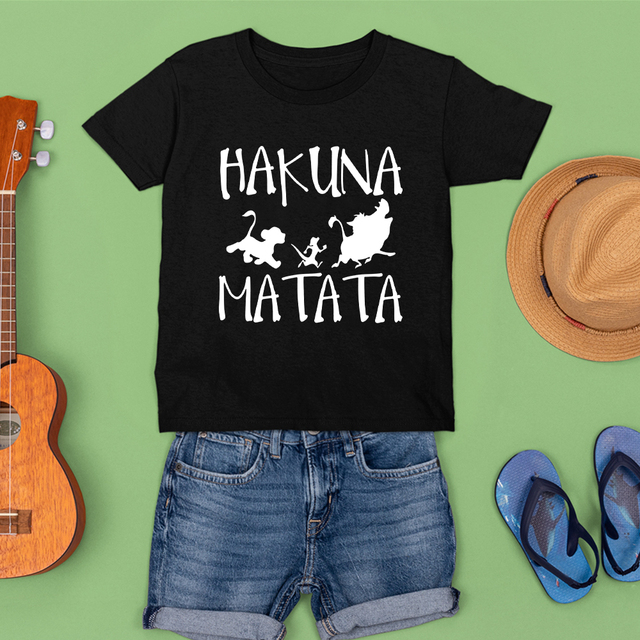 Koszulka Disney HAKUNA MATATA dla dzieci z grafiką alfabetu - Wianko - 4