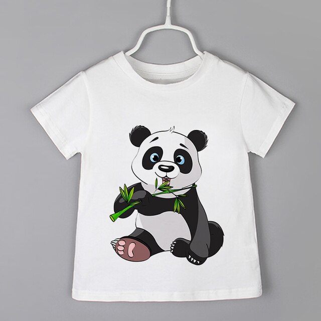 2021 Koszulka dziecięca różowa Panda T dla chłopców i dziewczynek z krótkim rękawem - Casual - Wianko - 15