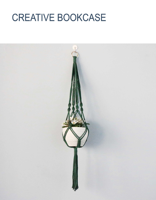 Kolorowy makrama wiszący kosz z ręcznie wykonaną rośliną, bawełnianą liną i dekoracją pokoju - Wianko - 3