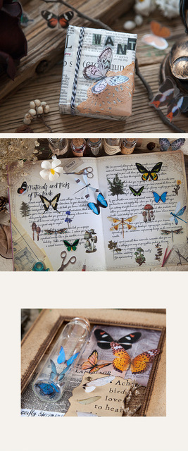 Naklejki motyle Scrapbooking 40 szt./paczka pamiętnik papiernicze estetyczne grzyby pamiętnik Bullet Journal - Wianko - 9