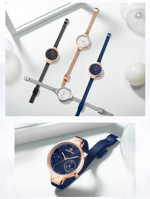 Nowy zegarek damski NAVIFORCE, marka luksusowa, bransoletka ze stali, kolor srebrny, Relogio Feminino - Wianko - 13