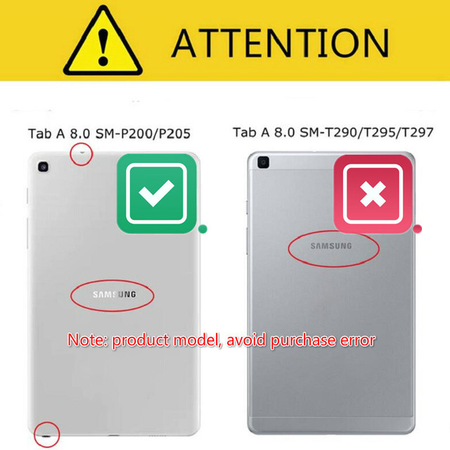 Elegancka pokrywa na tablet Samsung Galaxy Tab A8.0 2019 P200 P205 z długopisem i slotem na karty - skórzane etui Funda - Wianko - 1