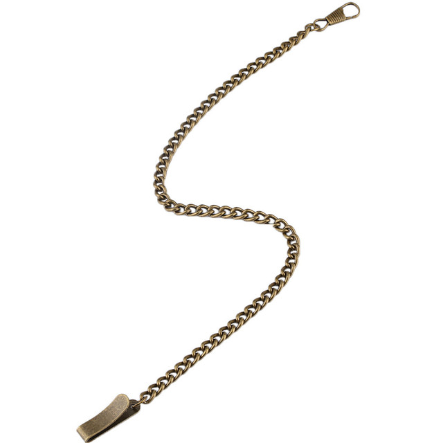 Łańcuszek kieszonkowy z brązową/srebrną/złotą klamrą, wiszącą czarną kieszenią i łańcuszkami - Wianko - 4