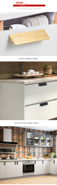 Uchwyty do szafek kuchennych - uchwyty aluminiowe w kolorze czarnym, srebrnym i złotym - Wianko - 5