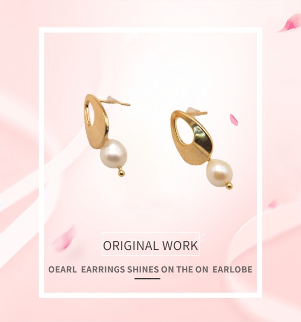 Xlentag wisiorek kolczyki damskie z naturalną perłą - geometryczny wzór, doskonały na ślub i zaręczyny - ekskluzywny prezent biżuteryjny - Wianko - 1