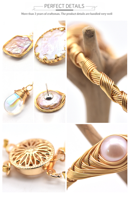 Xlentag wisiorek kolczyki damskie z naturalną perłą - geometryczny wzór, doskonały na ślub i zaręczyny - ekskluzywny prezent biżuteryjny - Wianko - 10