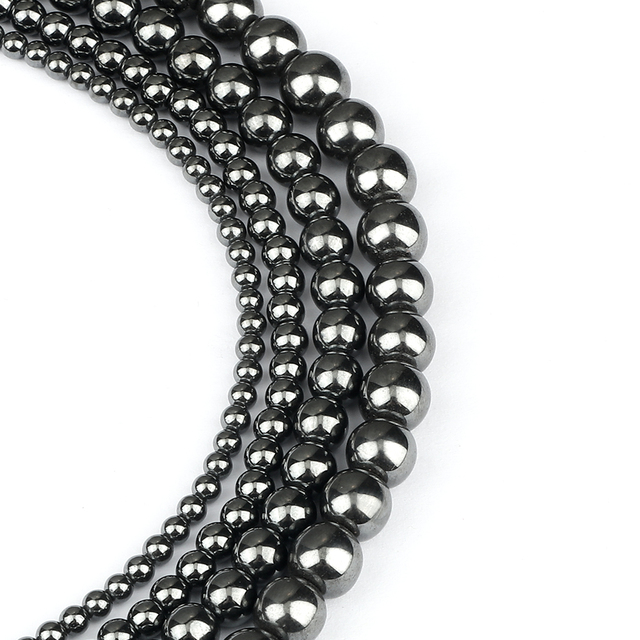 Koraliki naturalne hematytu czarne, polerowane, kształt okrągły, luźne - do biżuterii DIY, bransoletki, naszyjniki, prezenty, nowy - Wianko - 16