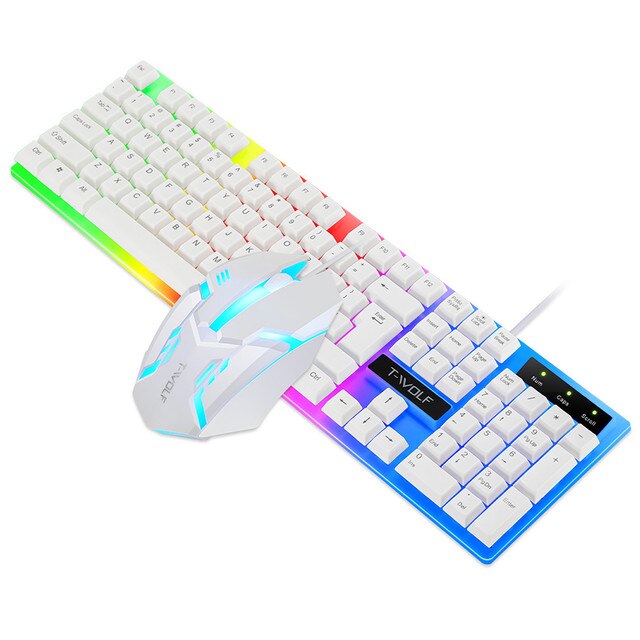 Klawiatura do gier i mysz przewodowa z podświetlaniem w tęczowych kolorach – ergonomiczne rozwiązania dla graczy na komputerze i laptopie - Wianko - 20