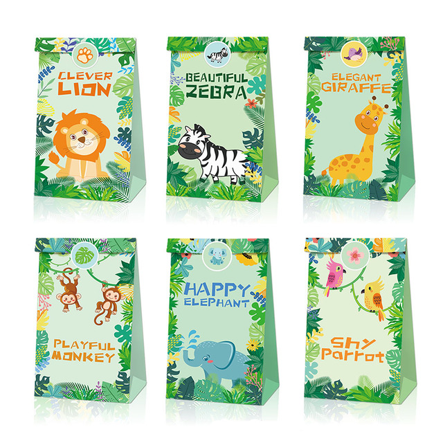 Dżungla Safari - Zwierzęta leśne zastawa stołowa DIY dla dzieci - Idealne do przyjęcia urodzinowego, Baby Shower i firmowego lasu. Dzikie dekoracje na 1. urodziny - Wianko - 3