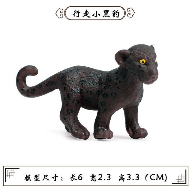 Mini figurka czarnego leoparda - symulacja rysunku geparda - model zwierzęcy do dekoracji domu i ogrodu - Wianko - 3