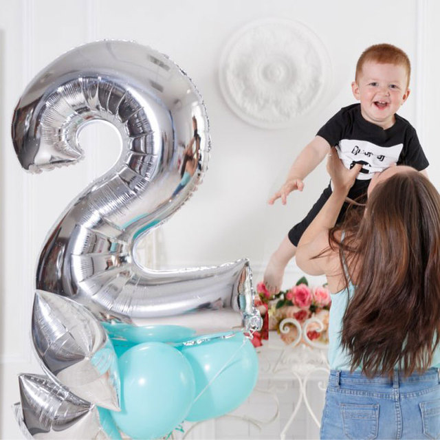 Duża folia balonowa w kształcie cyfry 32 Cal | Dekoracje na przyjęcie urodzinowe dla dzieci - Wianko - 2