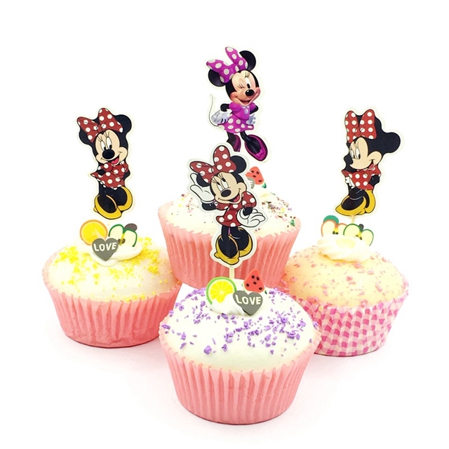 Jednorazowe zastawy stołowe Mickey Minnie Mouse Disney Cartoon różowy temat Birthday Party Baby Shower - Wianko - 15