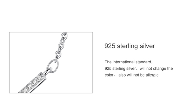Naszyjnik geometryczny wyczuwalny 925 Sterling Silver z czystym kamieniem imitującym diament - dla kobiet i dziewcząt - Wianko - 3