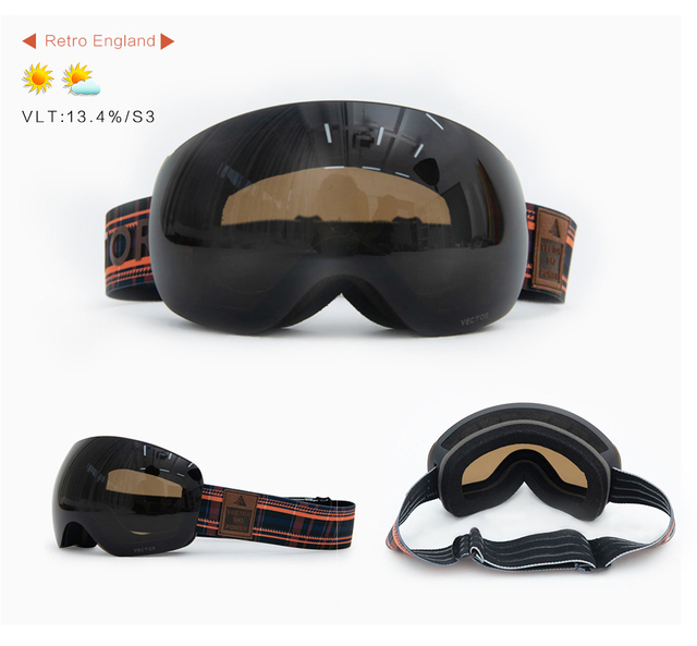 Okulary narciarskie VECTOR z podwójną warstwą UV400, antyfogiem, dużymi maskami i profesjonalnymi okularami do narciarstwa i snowboardu dla mężczyzn i kobiet - Wianko - 30