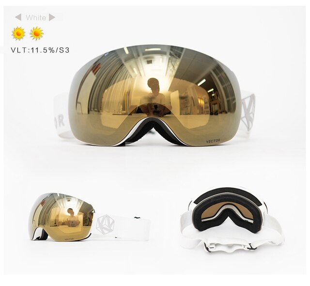 Okulary narciarskie VECTOR z podwójną warstwą UV400, antyfogiem, dużymi maskami i profesjonalnymi okularami do narciarstwa i snowboardu dla mężczyzn i kobiet - Wianko - 27