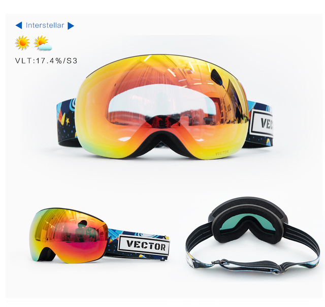Okulary narciarskie VECTOR z podwójną warstwą UV400, antyfogiem, dużymi maskami i profesjonalnymi okularami do narciarstwa i snowboardu dla mężczyzn i kobiet - Wianko - 29