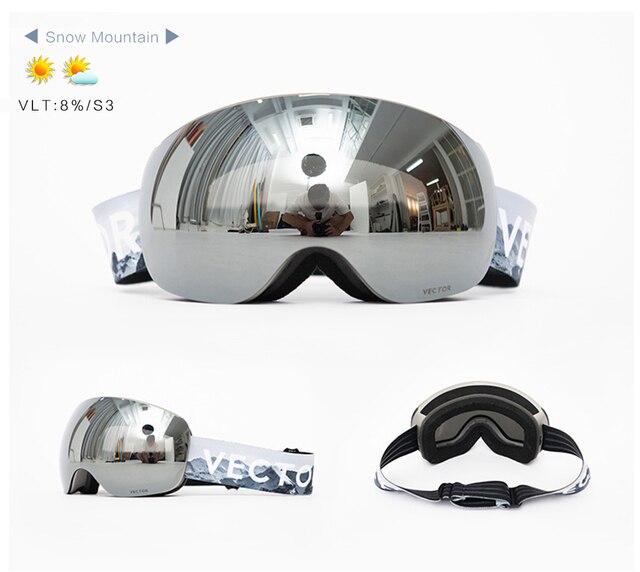Okulary narciarskie VECTOR z podwójną warstwą UV400, antyfogiem, dużymi maskami i profesjonalnymi okularami do narciarstwa i snowboardu dla mężczyzn i kobiet - Wianko - 24