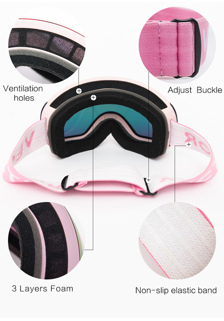 Okulary narciarskie VECTOR z podwójną warstwą UV400, antyfogiem, dużymi maskami i profesjonalnymi okularami do narciarstwa i snowboardu dla mężczyzn i kobiet - Wianko - 19