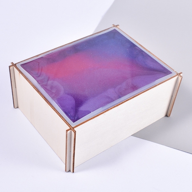 Pudełko na chusteczki z przezroczystą żywicą epoksydową - forma do przechowywania biżuterii, silikonowe formy DIY Craft ozdoba, prezent, dekoracja wnętrz - Wianko - 4