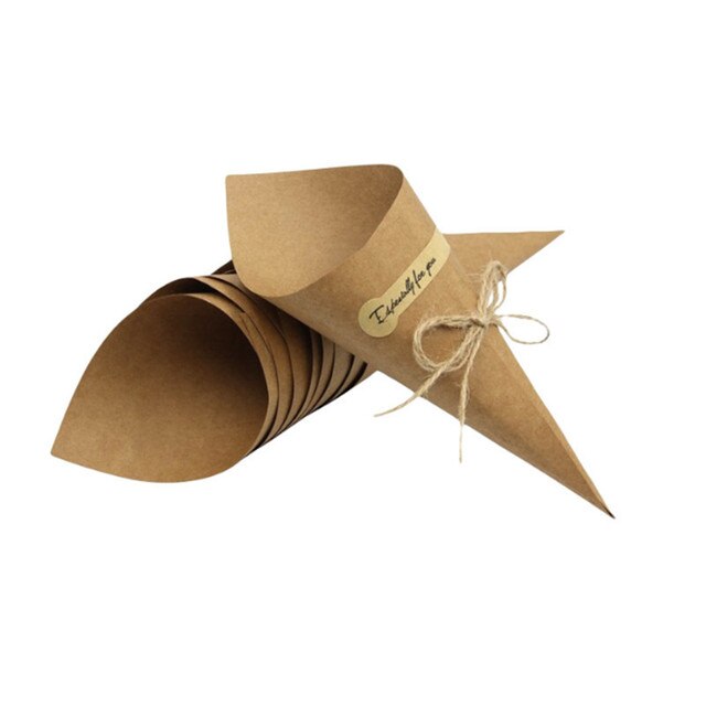 Zestaw 50 sztuk papierowych konfetti stożków ślubnych w stylu diy - Wianko - 7