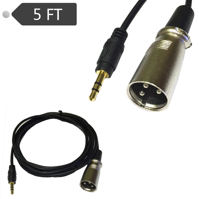 Kabel Smartfona Stereo 5FT 3.5mm Męski na XLR Męski - Wianko - 2