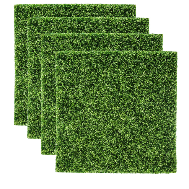 Mata sztucznej trawy zielona, 4 sztuki, dekoracja krajobrazu domowego - Wianko - 9