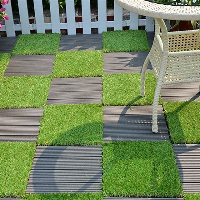 Mata sztucznej trawy zielona, 4 sztuki, dekoracja krajobrazu domowego - Wianko - 4