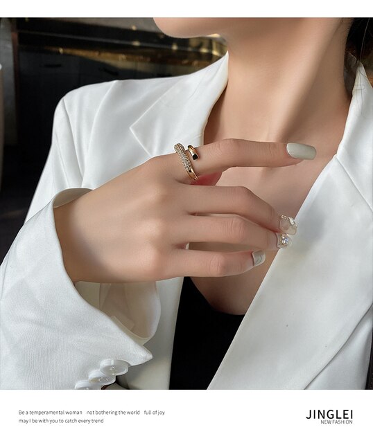 Pierścień złoty gotycki, otwierany, klasyczny, modny dla kobiety 2021 - Wianko - 8