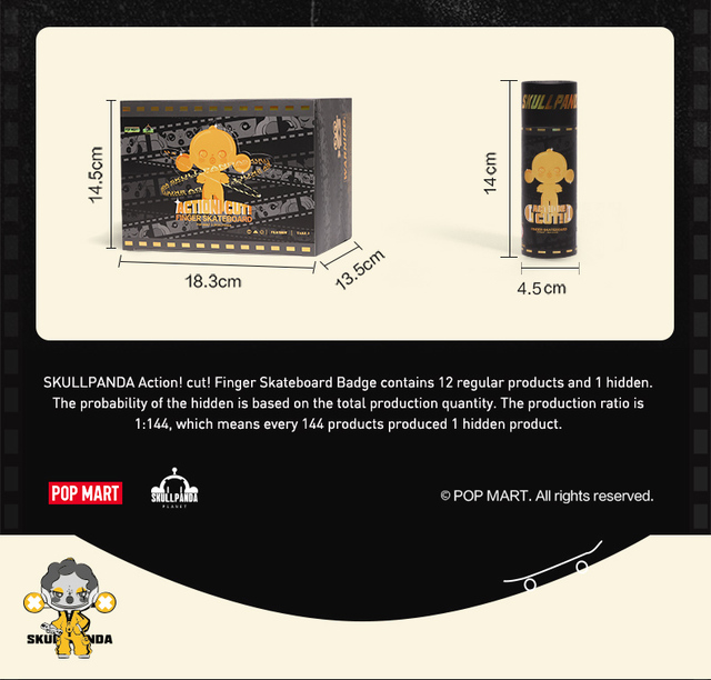 Figurka akcji POP MART Skullpanda Hyepanda - mini deskorolka w pudełku z niespodzianką - Wianko - 11