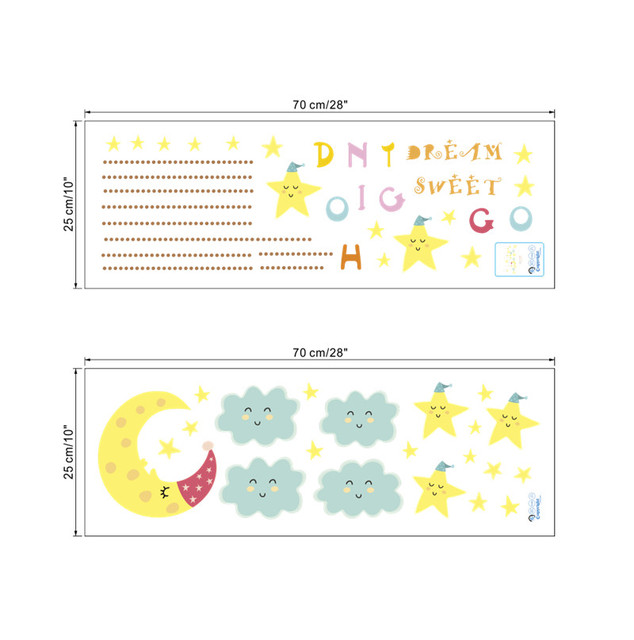 Naklejki ścienne - Sen księżyc chmura gwiazda: dekoracyjne cytaty na sypialnię dziecięcą - Wianko - 3