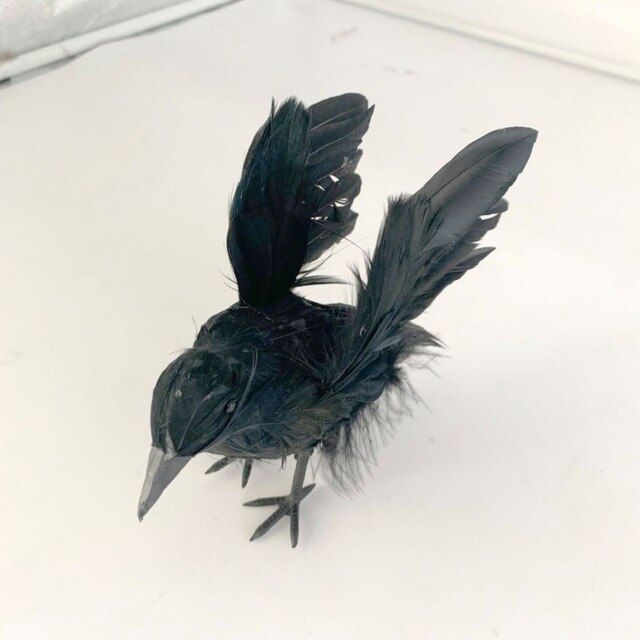 Czarna wrona - model sztucznego zwierzęcia ptaka, idealny na przyjęcie z okazji Halloween w nawiedzonym domu - Wianko - 2