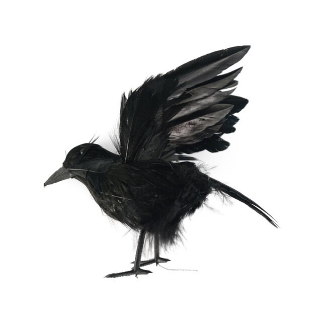 Czarna wrona - model sztucznego zwierzęcia ptaka, idealny na przyjęcie z okazji Halloween w nawiedzonym domu - Wianko - 1