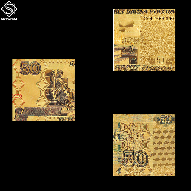 Pamiątka - Rosyjski złoty banknot 50 rubli - zestaw 10 sztuk - replika pieniądze - kolekcjonerskie - Wianko - 12