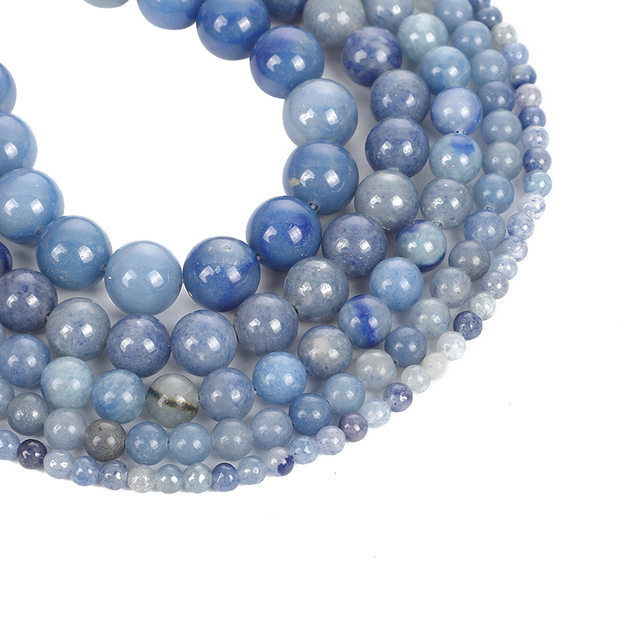 Koraliki z kamyka niebieski awenturyn 4-12 MM - luźne koraliki do tworzenia biżuterii DIY - Wianko - 3