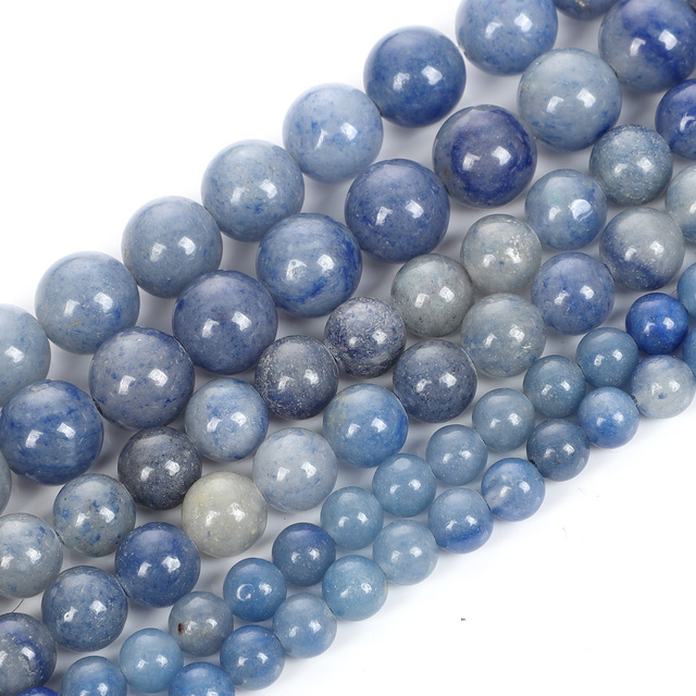 Koraliki z kamyka niebieski awenturyn 4-12 MM - luźne koraliki do tworzenia biżuterii DIY - Wianko - 2