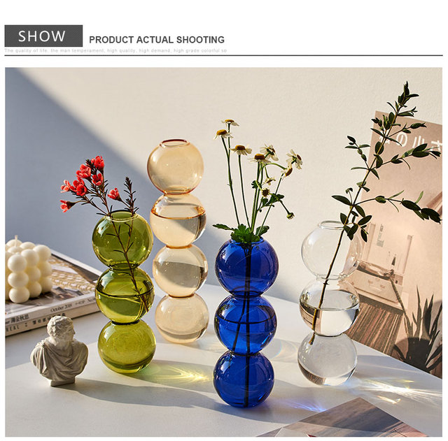 Szklany wazon kwiat dekoracyjny do domu - nowoczesna stołowa dekoracja salonu - Terrarium Nordic - prezenty - Wianko - 9